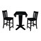 International Concepts 42 in. Solid Wood Dual Drop Leaf Dining Table with 2 Counter Height Stools in Black K46-42DPT-23B-S102-2 - alternate 4